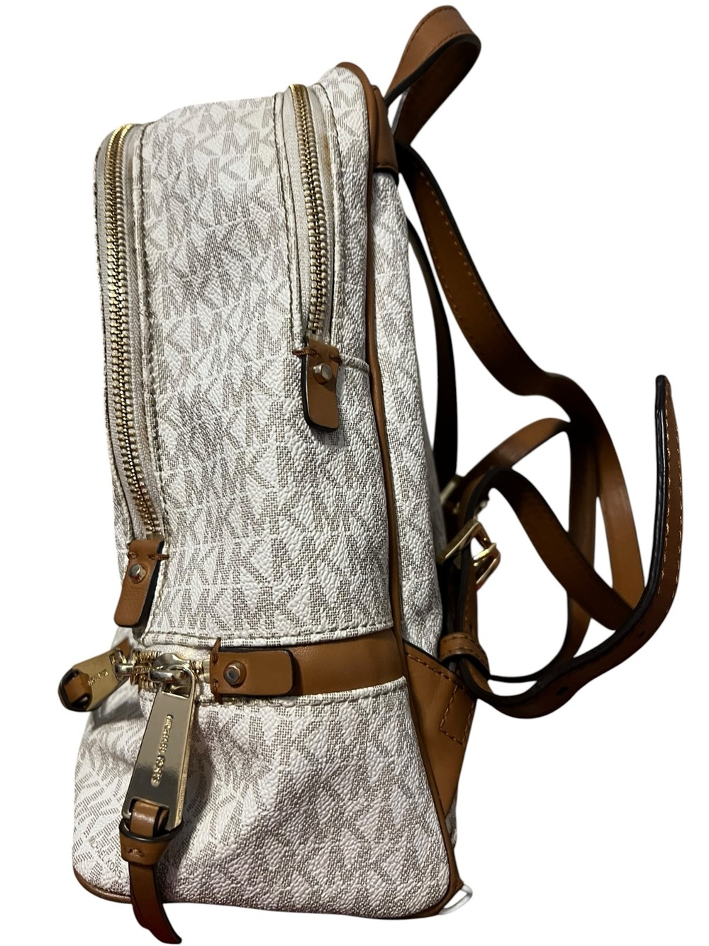 Michael Kors Cream Signature Mini Backpack with Gold Hardware - Picture 3 of 10